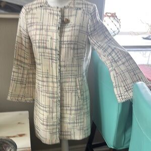 Plaid Cream Women's Coat